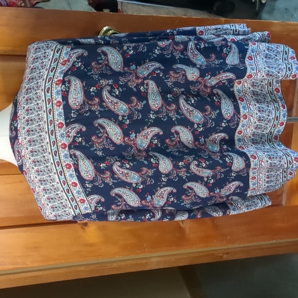 WEEKEND SUZANNE BETRO* boho size 4x blouse navy red white burgundy, detail - Picture 10 of 12